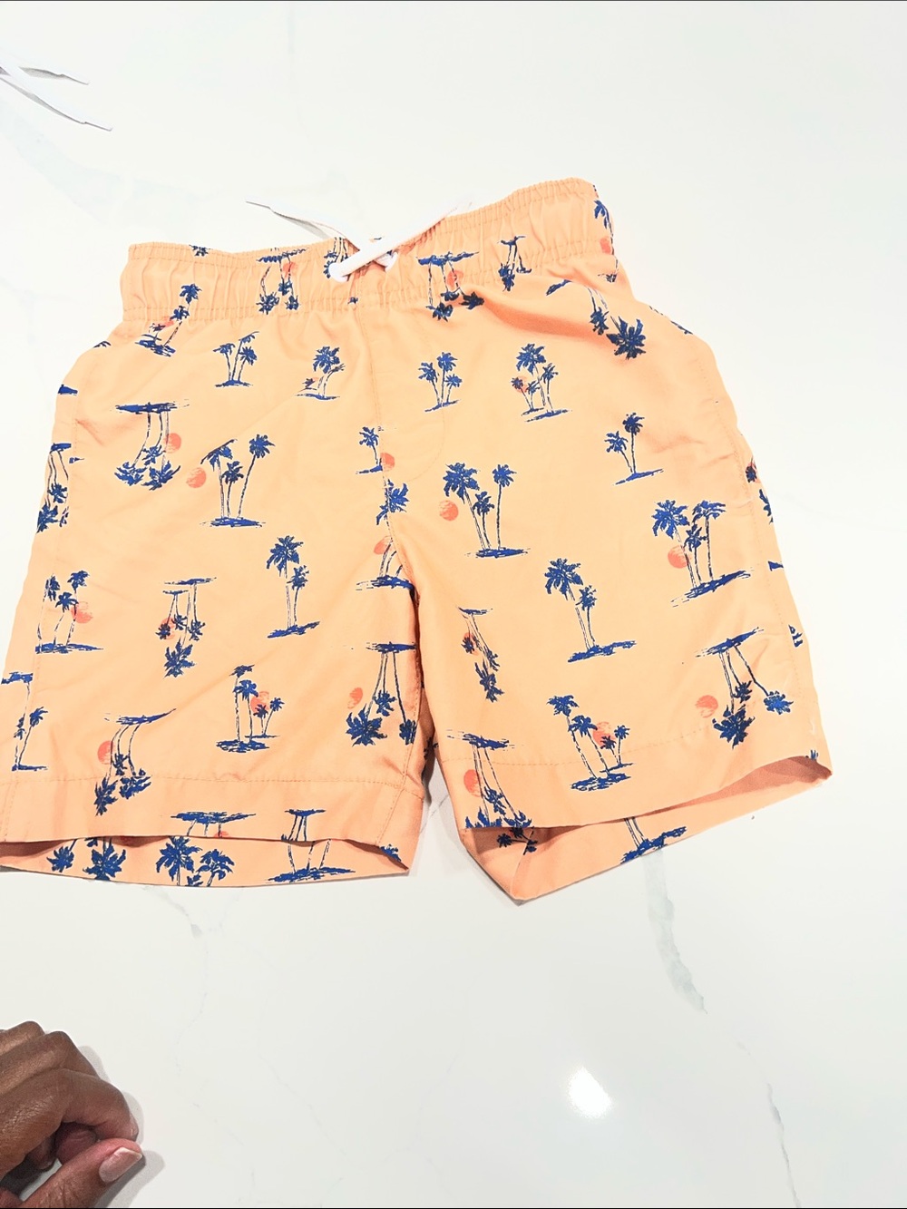 The Children's Place Kids Tropical Swim Shorts Trio - Blue, Peach & Green - Picture 5 of 9